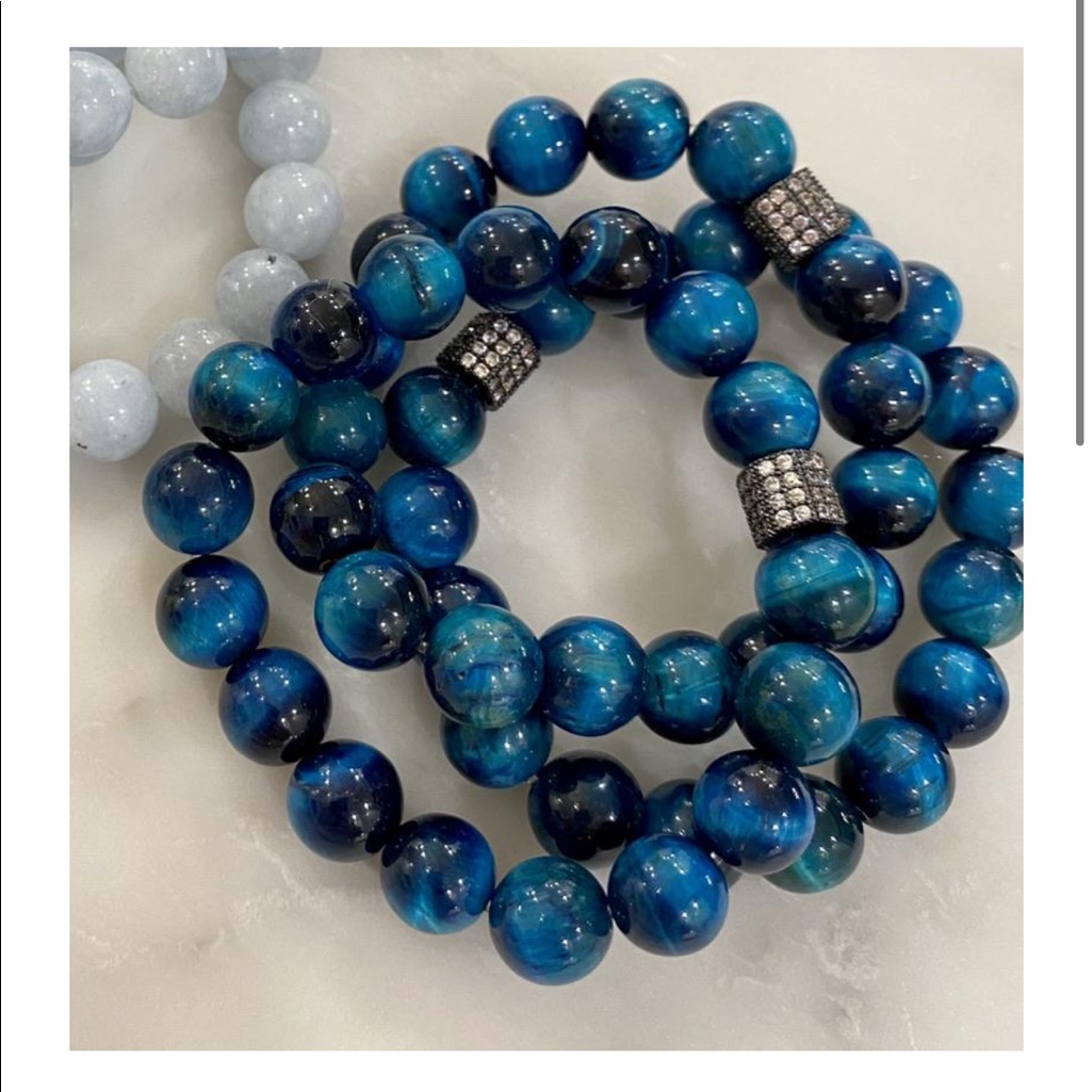 Blue Tigers Eye Healing Crystal Bracelet